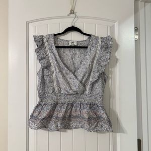 🤟🏻2/15 - Flutter sleeve peplum tank